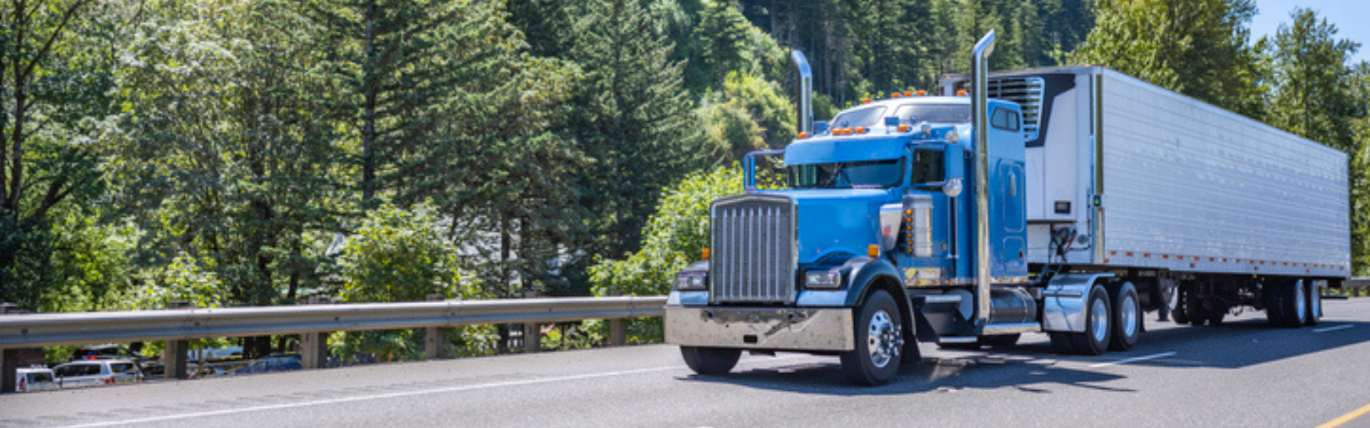 semi truck driving on road