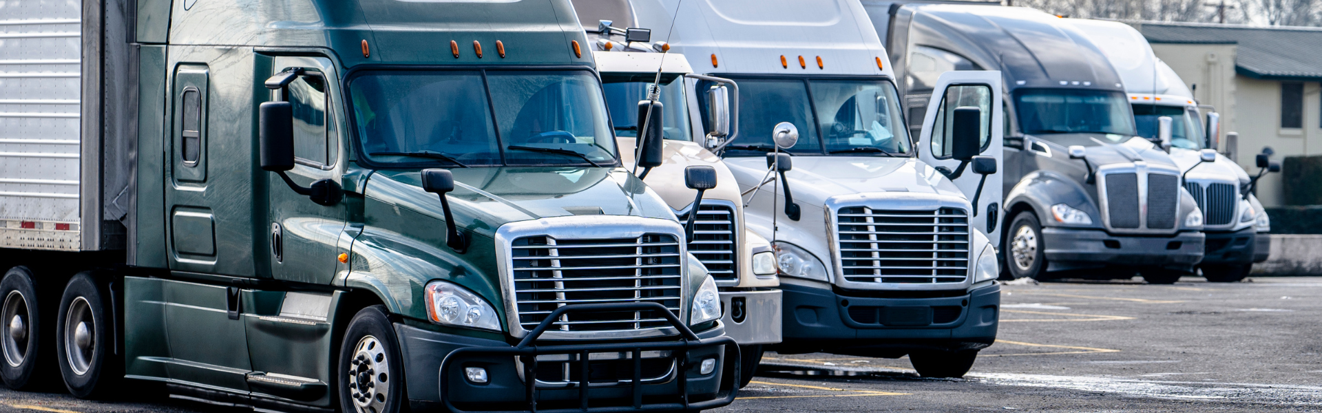parked semi trucks