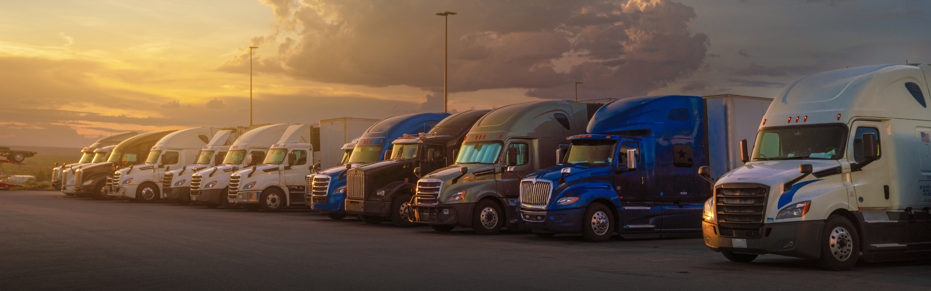parked semi trucks