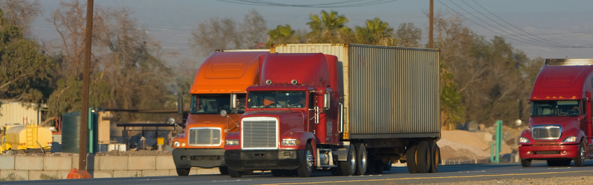 semi trucks on road