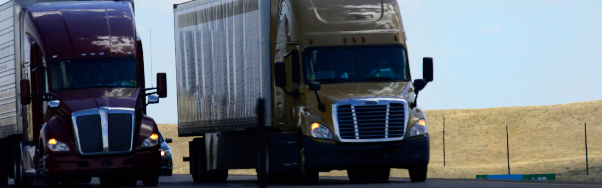 semi trucks on road