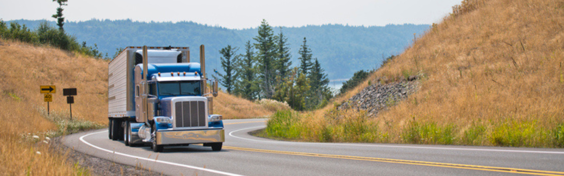 semi truck on road