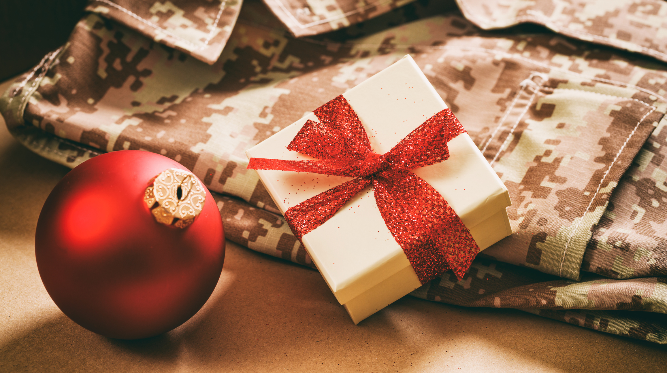 Christmas in the army concept