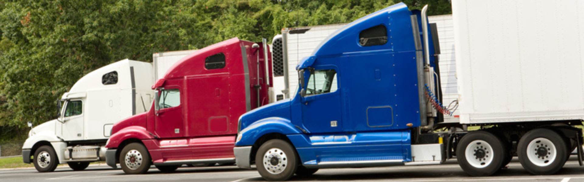 Parked semi trucks