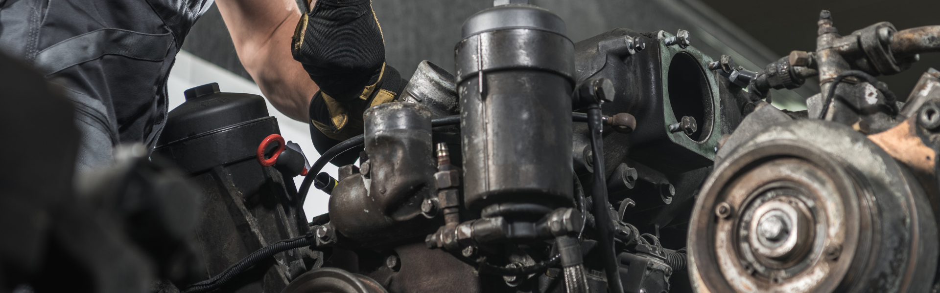 technician working on diesel engine