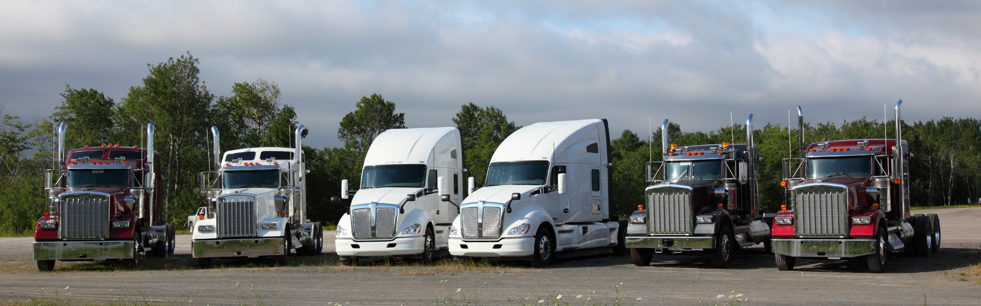 parked semi trucks