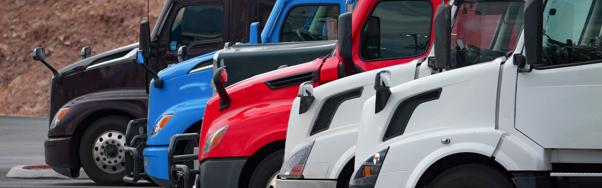 parked semi trucks