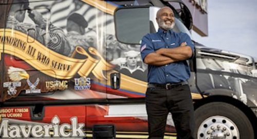 Army veteran Darryl Hammond has been selected to drive Maverick Transportation’s prestigious “Salute” truck, honoring military service. With nearly two decades at Maverick, Hammond has mentored 59 drivers and was named Dedicated Driver of the Year in 2022.