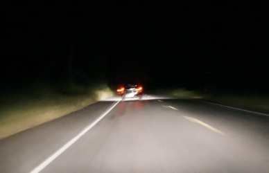 Dark highway at night