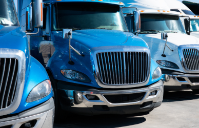 parked semi trucks