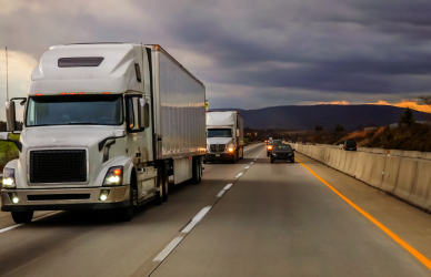 semi trucks on highway