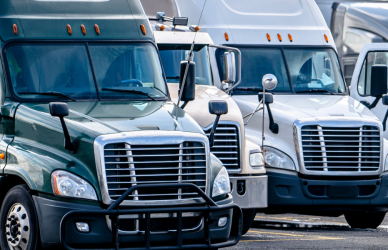 parked semi trucks