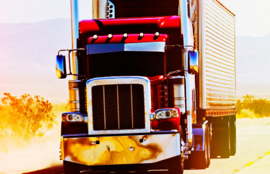 red semi truck