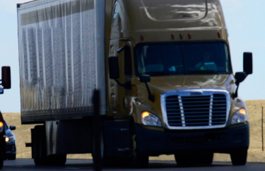 semi trucks on road