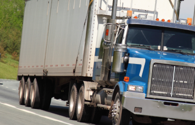 semi trucks on road