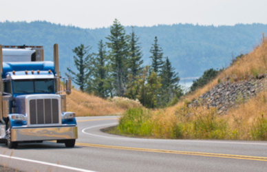semi truck on road
