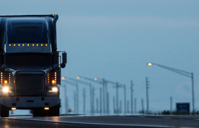 semi truck on road