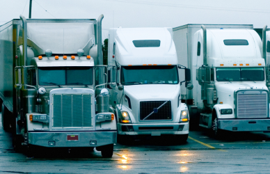 parked semi trucks