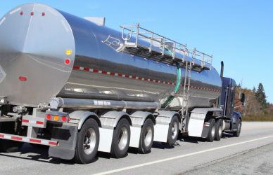 tanker truck on road