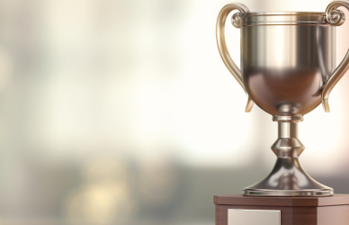 trophy on bokeh background