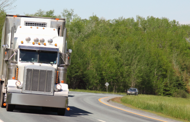 semi truck on road