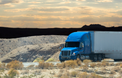 blue semi truck