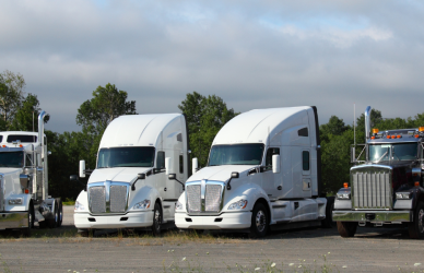 parked semi trucks