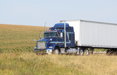 semi truck on road