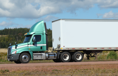 semi truck on road