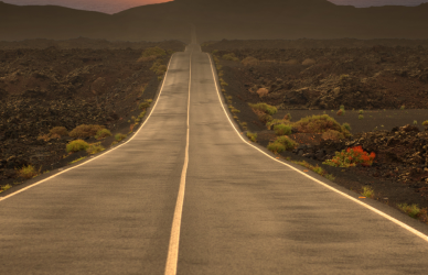 highway at sunset