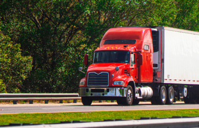 semi truck on road