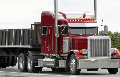 Flatbed semi truck