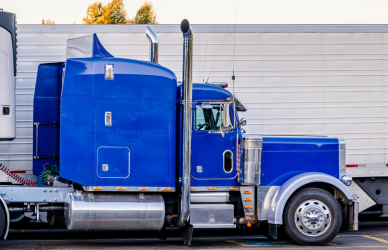 parked semi trucks