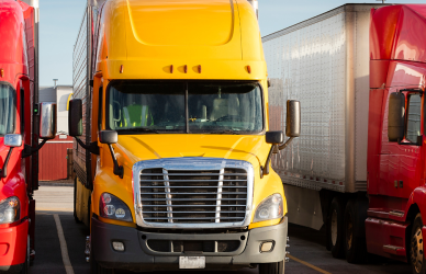 parked semi trucks