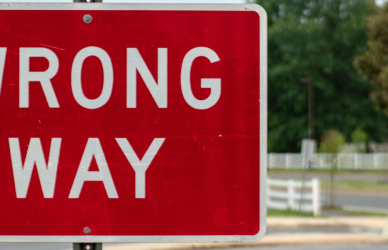 wrong way sign