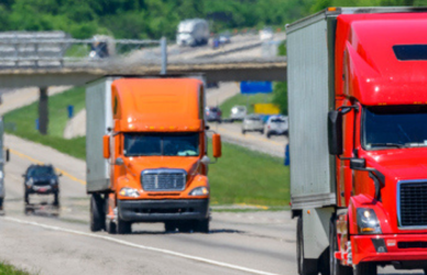 semi trucks on road