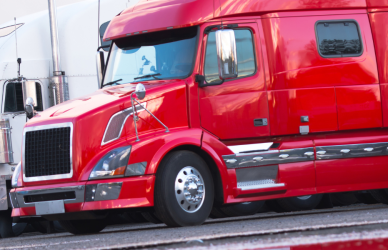 parked semi trucks