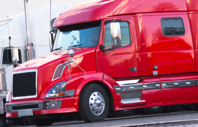 parked semi trucks