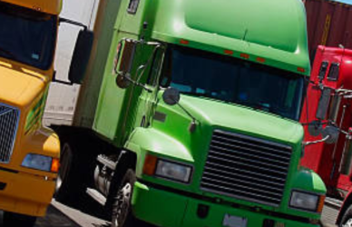 parked semi trucks